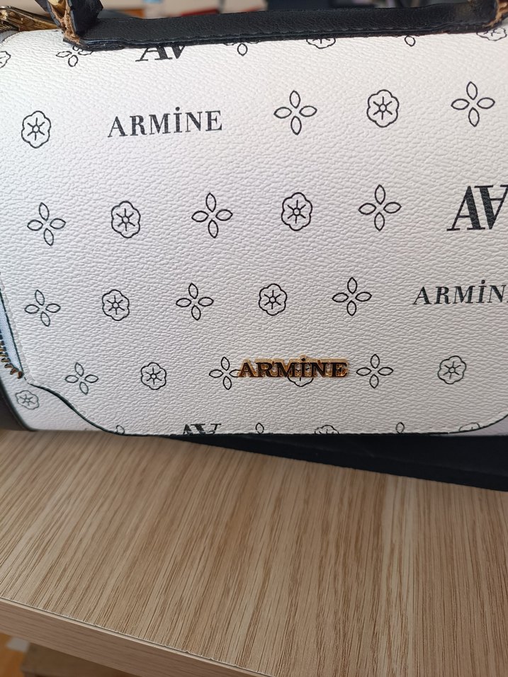 ARMINE Beyaz Deri Desenli Kadın Çanta - Görsel 5