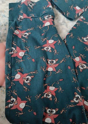 6 Yaş Beden Erkek Çocuk Çok Renkli Desenli Düğmeli Pijama
