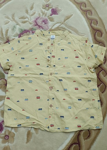 Sarı Baskılı Erkek Çocuk Kısa Kollu Gömlek - Görsel 2