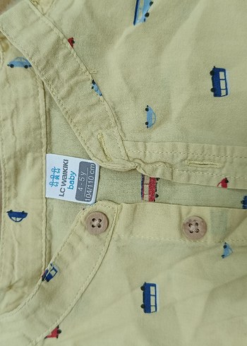 Sarı Baskılı Erkek Çocuk Kısa Kollu Gömlek - Görsel 3