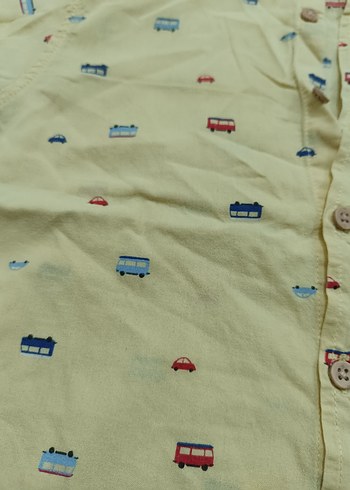 Sarı Baskılı Erkek Çocuk Kısa Kollu Gömlek - Görsel 4