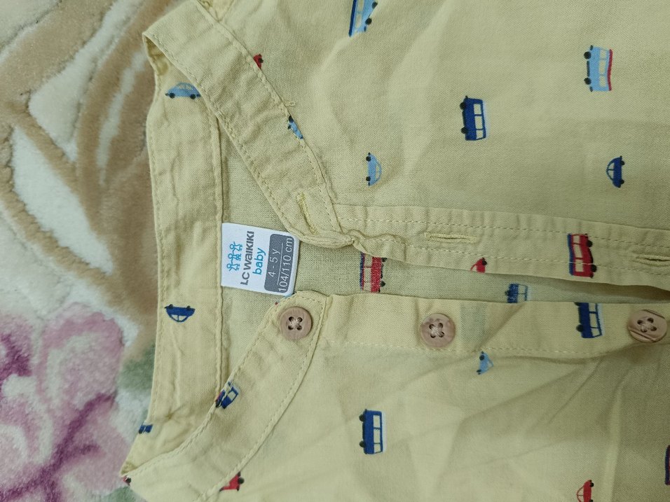 Sarı Baskılı Erkek Çocuk Kısa Kollu Gömlek - Görsel 3