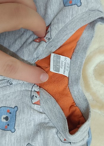 Gri Baskılı Fermuarlı Bebek Tulum - Görsel 3