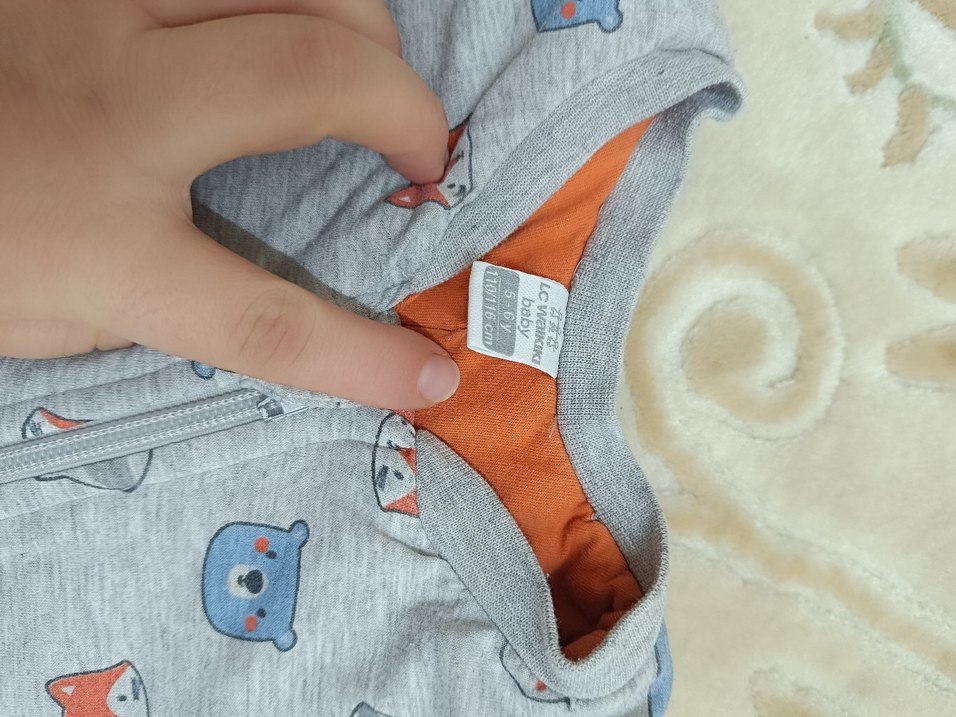 Gri Baskılı Fermuarlı Bebek Tulum - Görsel 3