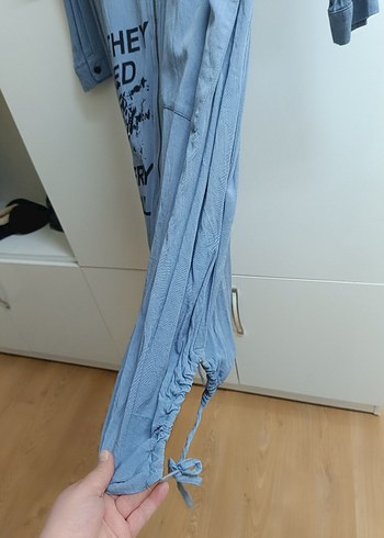 Uzun Kollu Fermuarlı Denim Tunik - Görsel 2