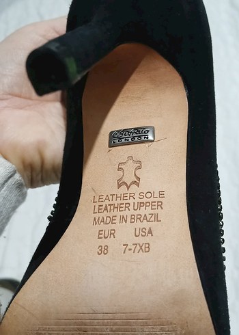 Siyah Süet taşli Stiletto - Görsel 3