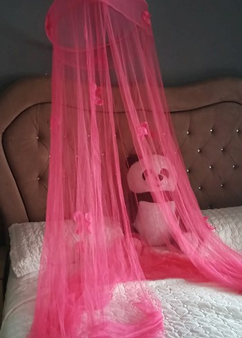 Pastel Pembe Gotik Tül Perde cibinlik - Görsel 3