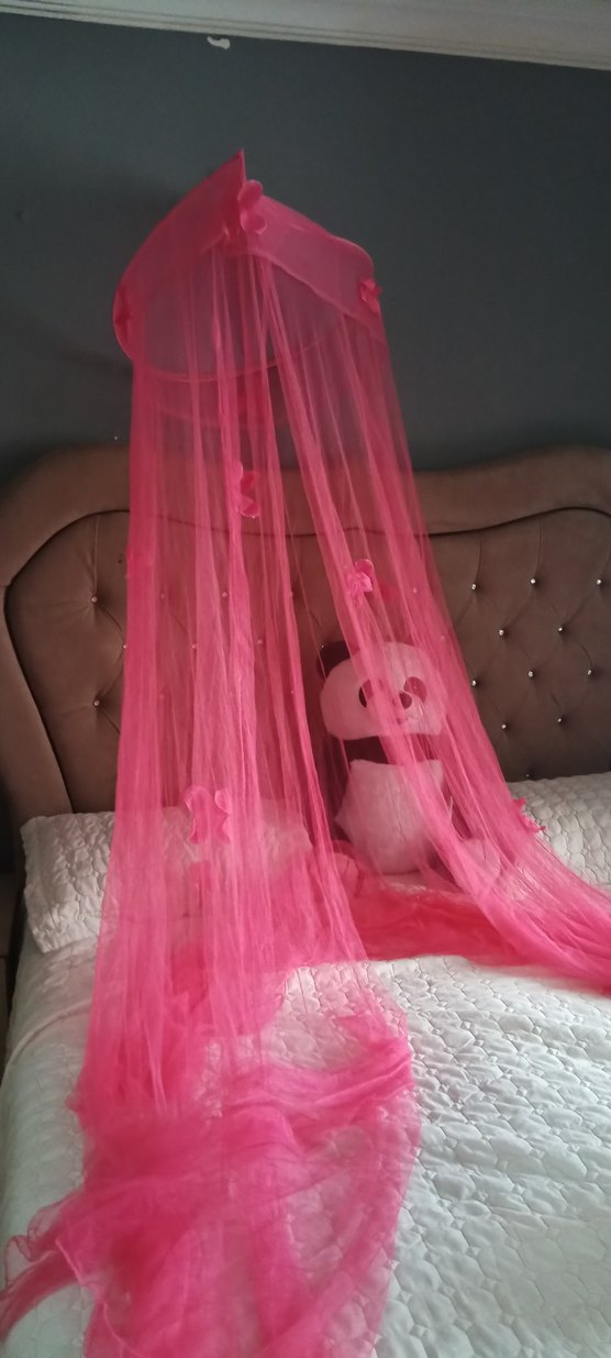 Pastel Pembe Gotik Tül Perde cibinlik - Görsel 3