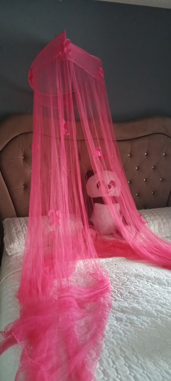 Pastel Pembe Gotik Tül Perde cibinlik - Görsel 2