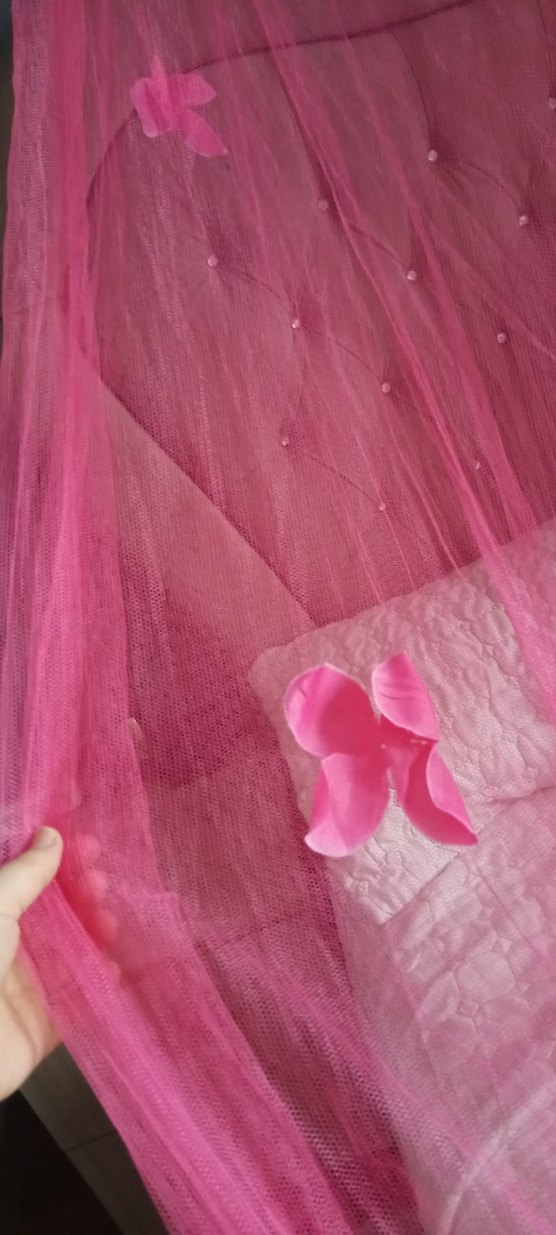 Pastel Pembe Gotik Tül Perde cibinlik - Görsel 4