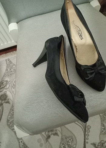 Siyah Fiyonklu Stiletto Topuklu Kadın Ayakkabı - Görsel 3