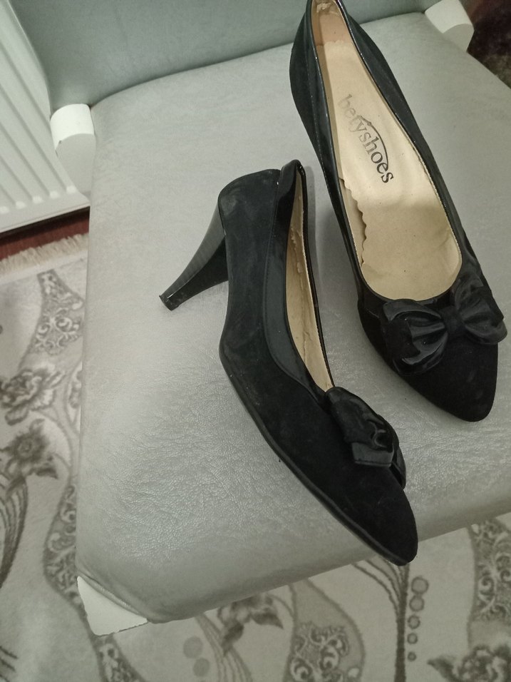 Siyah Fiyonklu Stiletto Topuklu Kadın Ayakkabı - Görsel 3