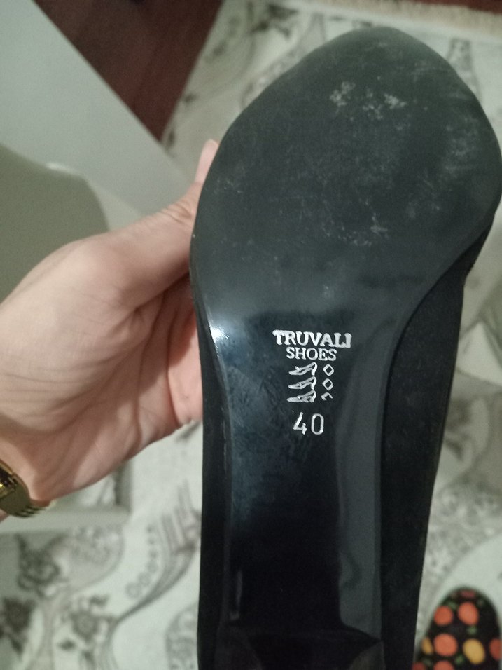 Siyah Fiyonklu Stiletto Topuklu Kadın Ayakkabı - Görsel 2