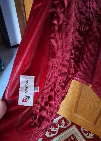 Kırmızı Uzun  Kadın Trençkot - Görsel 2