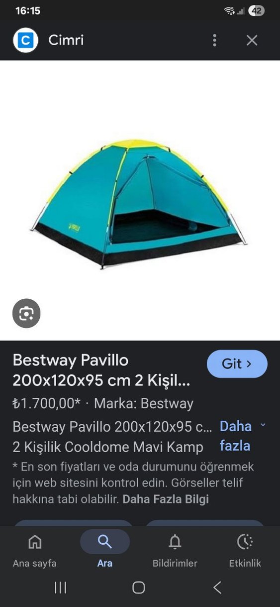 2 kişilik kamp çadırı- PAVILLO - Görsel 2