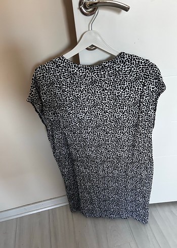 Mango V Yaka leopar Desenli Miini boy Elbise