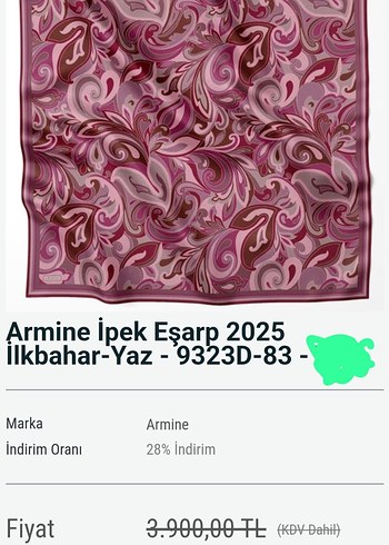 Armine ARMİNE İPEK EŞARP