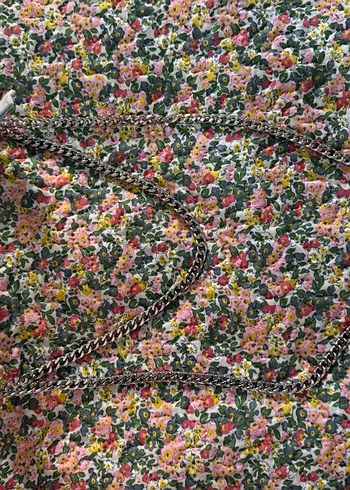 BERSHKA Zincir Detaylı Pastel Mavi Denim Kadın Çanta - Görsel 4