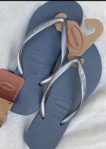Havaianas Havaianas Slim Terlik Metalik Gri