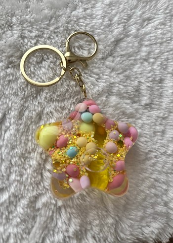 Pastel Boncuklu Yıldız Anahtarlık
