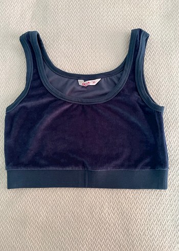 Penti Kadın Lacivert Süet Mini Crop Top