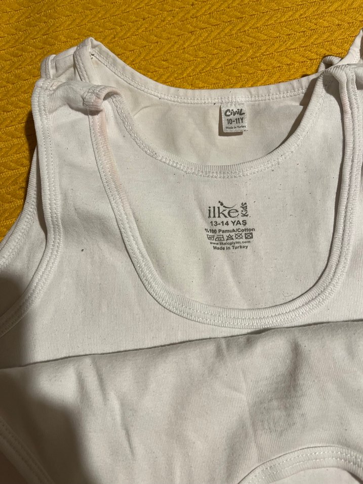 6 adet Beyaz Çocuk Atlet - Görsel 2