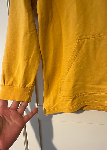 Sarı Kapüşonlu Sweatshirt - Görsel 3