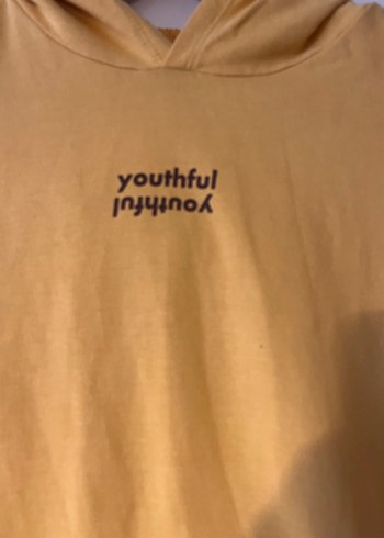 Sarı Kapüşonlu Sweatshirt - Görsel 2