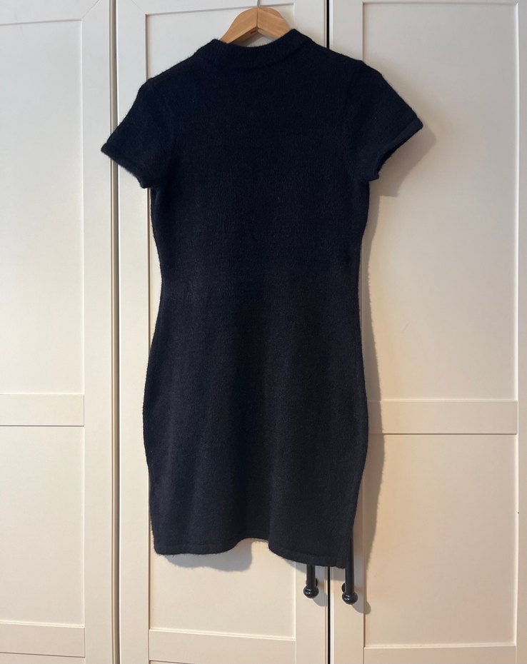 Boyner Siyah Kısa Kollu Midi Elbise - Görsel 3