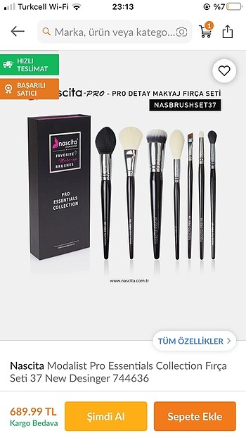 Diğer Nascita Pro Makyaj Fırçası Seti + Kapatıcı Fırçası