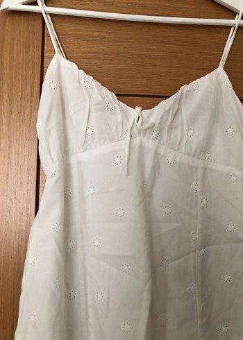 Stradivarius Stradivarius Beyaz Bohem Mini Elbise