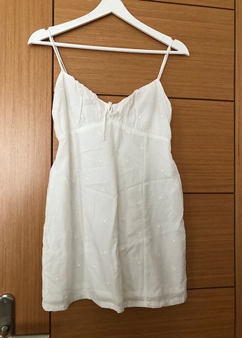 Stradivarius Beyaz Bohem Mini Elbise