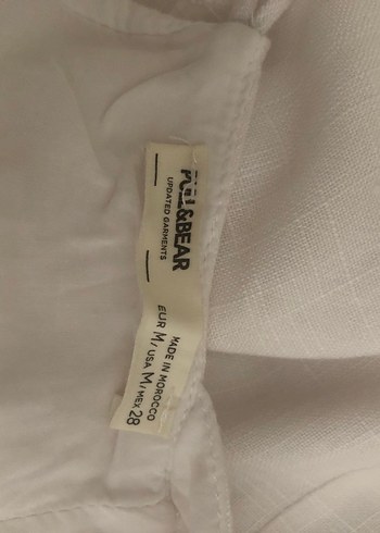 Pull and Bear Beyaz V Yaka İnce Askılı Midi Elbise Pull&Bear