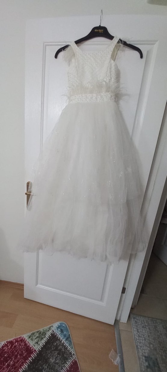 Beyaz Straplez Prenses Gelinlik - Görsel 2