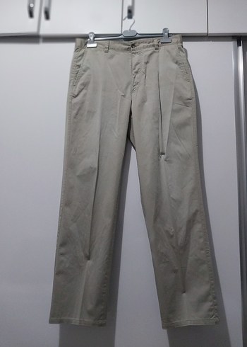 Bej Kemerli Erkek Keten Pantolon - Görsel 2