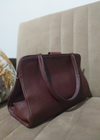 Bordo Yılan Desenli Deri Kadın Çanta - Görsel 6