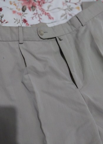 Bej Kemerli Erkek Keten Pantolon - Görsel 2