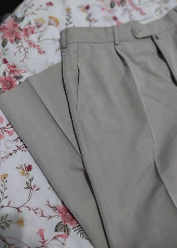 Bej Kemerli Erkek Keten Pantolon - Görsel 3