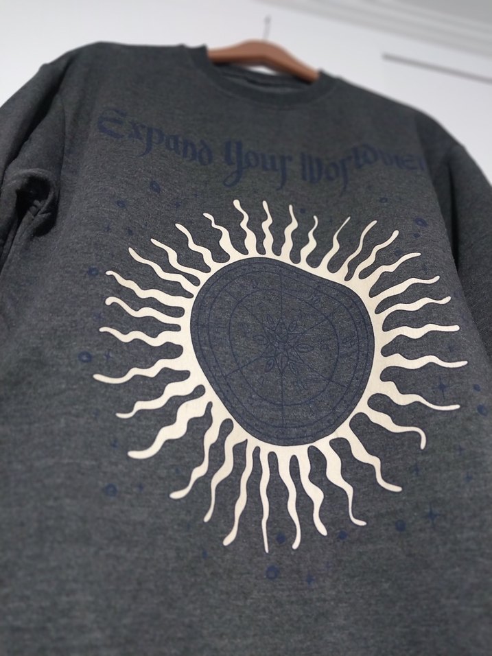 Gri Uzun Kollu Baskılı Sweatshirt - Görsel 2