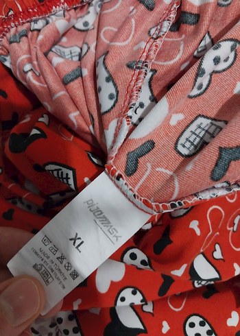 Renkli Kalp Desenli Rahat Kadın Pijama Altı - Görsel 4