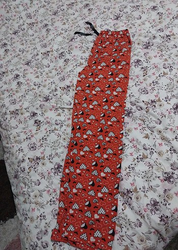 Renkli Kalp Desenli Rahat Kadın Pijama Altı - Görsel 3