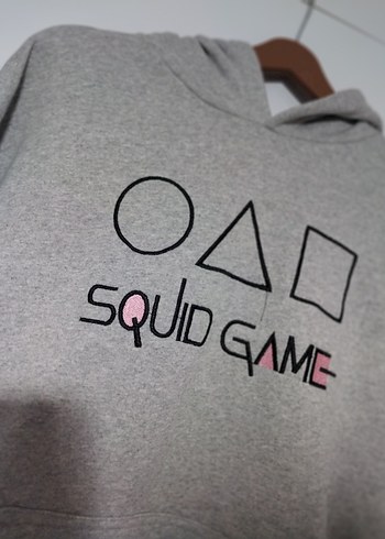 Gri Kapüşonlu Squid Game Sweatshirt - Görsel 2