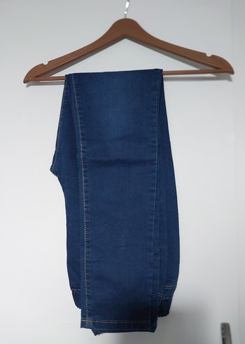 Renkli Mavi Kemerli Kadın Midi Denim Pantolon - Görsel 3