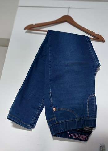 Renkli Mavi Kemerli Kadın Midi Denim Pantolon - Görsel 2