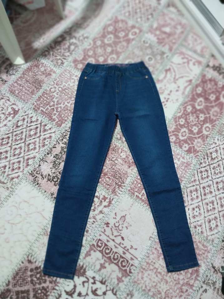 Renkli Mavi Kemerli Kadın Midi Denim Pantolon - Görsel 4