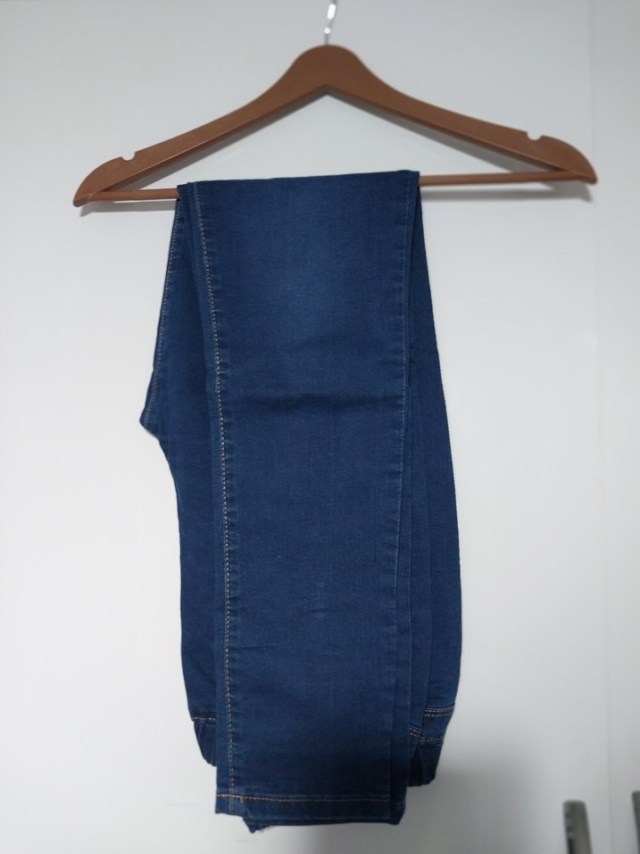 Renkli Mavi Kemerli Kadın Midi Denim Pantolon - Görsel 3