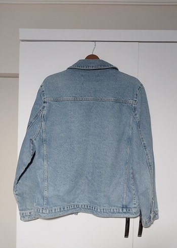 Düğmeli Mavi Kadın Denim Ceket - Görsel 4