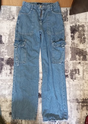 Trendyol & Milla Kadın Mavi Kemerli Bol Kesim Denim Pantolo