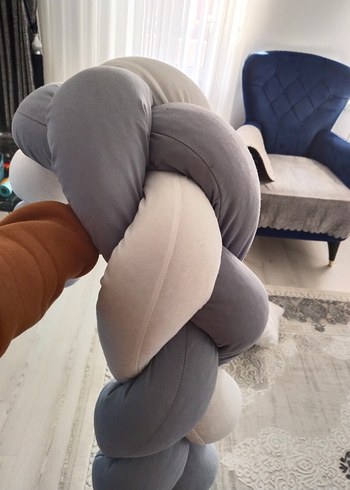 Pamuklu Örgülü Gri Yılan Desenli Çocuk Uyku Aksesuarı - Görsel 2