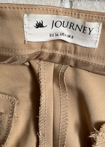 Bej Kadın Pilili Ofis Kumaş Pantolon - Görsel 2